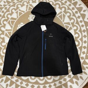 Ororo Men's Black Performance Jacket with Blue Trim